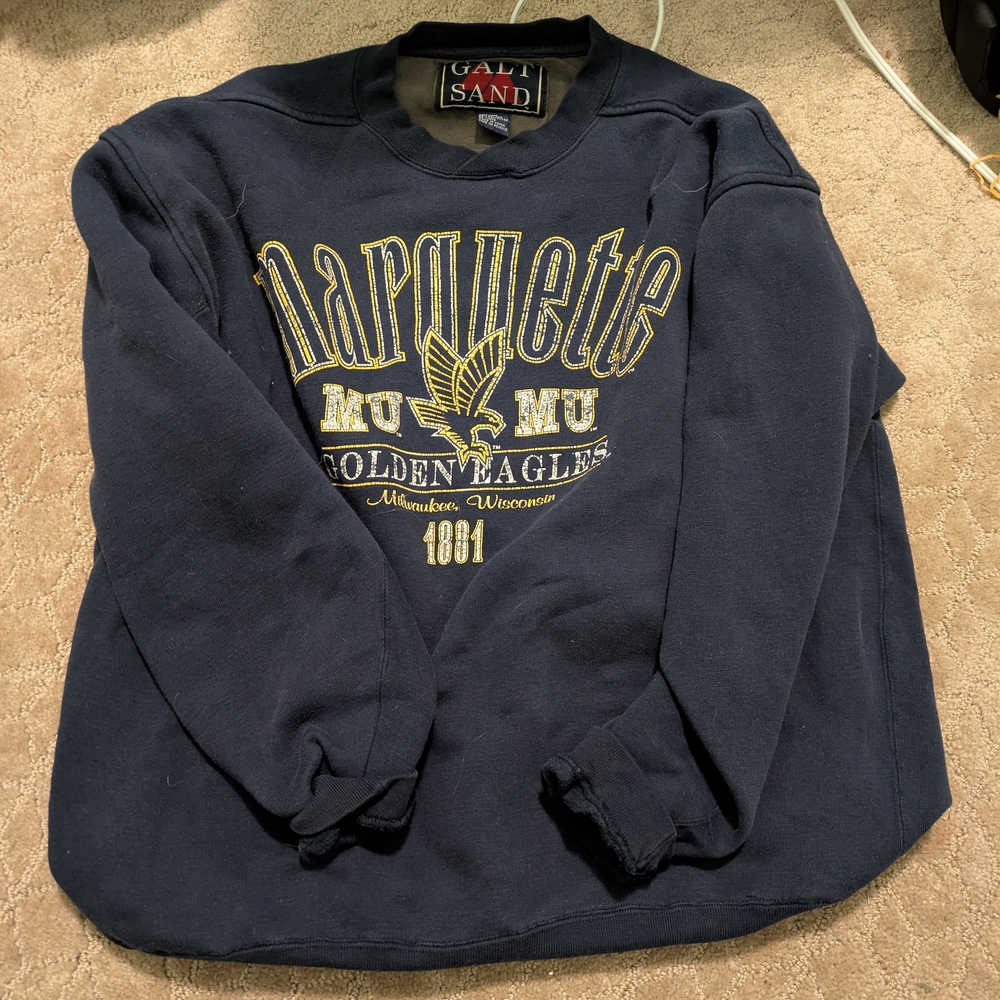 Galt Sand Navy Vintage Sweatshirt with Marquette Golden Eagles Design